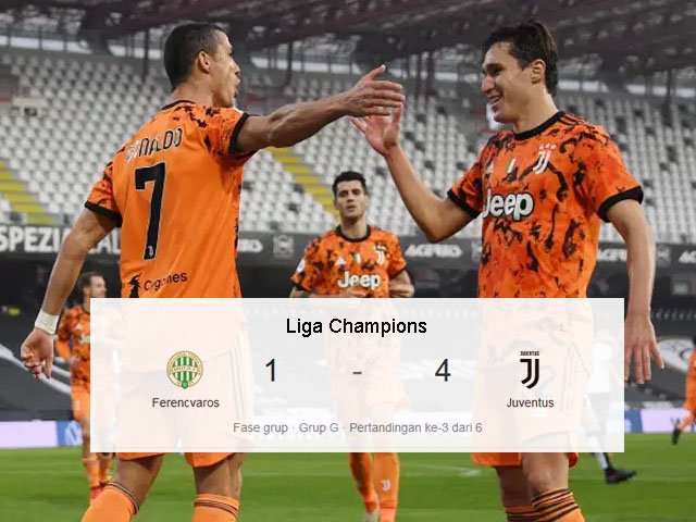 Liga Champions , Skor Ferencvaros vs Juventus , Skor Pertandingan