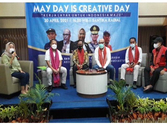 lembaga kerjasama tri partied , May Day Is Creative Day , pekerja buruh di sumsel